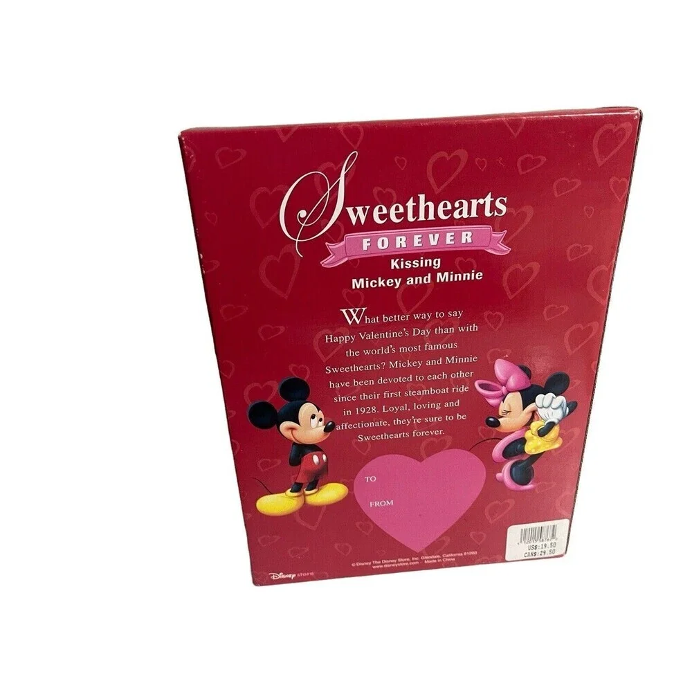 Disney Store Mickey & Minnie Kissing Sweethearts Forever Valentines Plush Toy